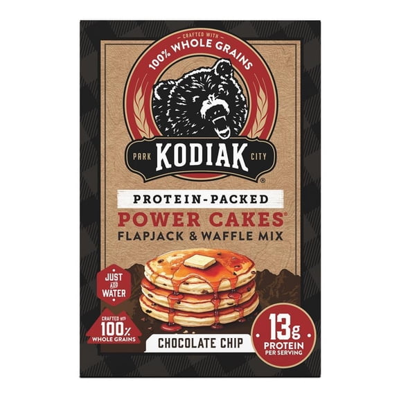 Kodiak Protein-Packed Power Cakes Chocolate Chip Pancake and Waffle Mix, 18 oz Box