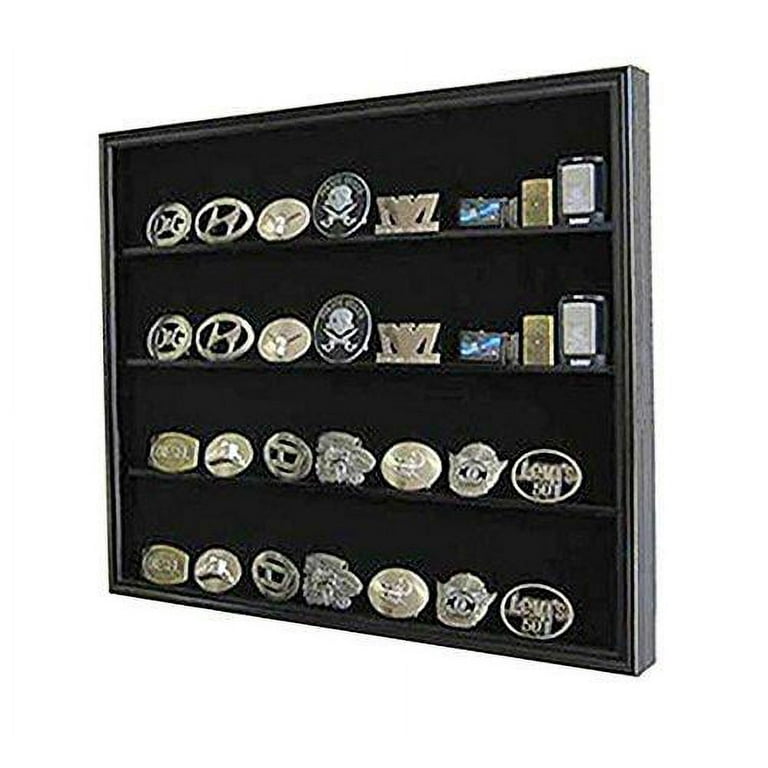 Display Case Wall Cabinet Shadow Box for Belt Buckle Collection, BC02-BL  (Black) - Walmart.com