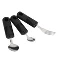 thumbnail image 1 of Utensilios adaptativos, acero inoxidable 3 piezas agujeros colgantes holessonsons utensilios no lis ondulados anti shaking para ancianos, 1 of 7