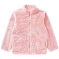 thumbnail image 5 of Miutii Kids Girls Fleece Long Sleeve Jacket Zipper Closure Solid Color Outerwear Winter Warm Casual Pink 130, 5 of 8