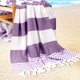 thumbnail image 4 of Toallas de playa de algodón REGALWOVEN, secado rápido y absorbente, sin arena, toalla de natación para viajar, piscina, yoga, deportes, púrpura 40" x 72", 4 of 7