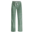 thumbnail image 5 of DENGDENG Womens Christmas Pajamas Fall Striped Pajama Pants Lightweight Lounge Sleeping Palazzo Pj Bottoms Plaid Petite Funny Wide Leg Pants Green M, 5 of 6