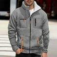 thumbnail image 2 of Men Hoodies Casual Hoodies for Men with No Hood Full Zip Sweatshirt Color: Light Gray Size: L, 2 of 5
