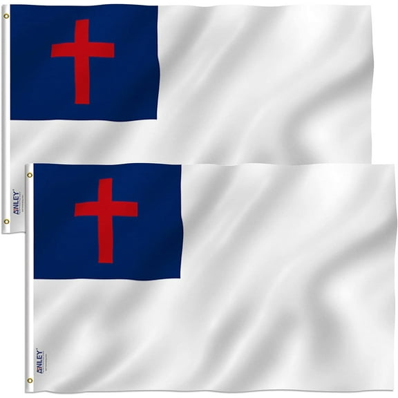 ANLEY 2 Pack Fly Breeze 3x5 Foot Christian Flag - Religious Flags Polyester with Brass Grommets
