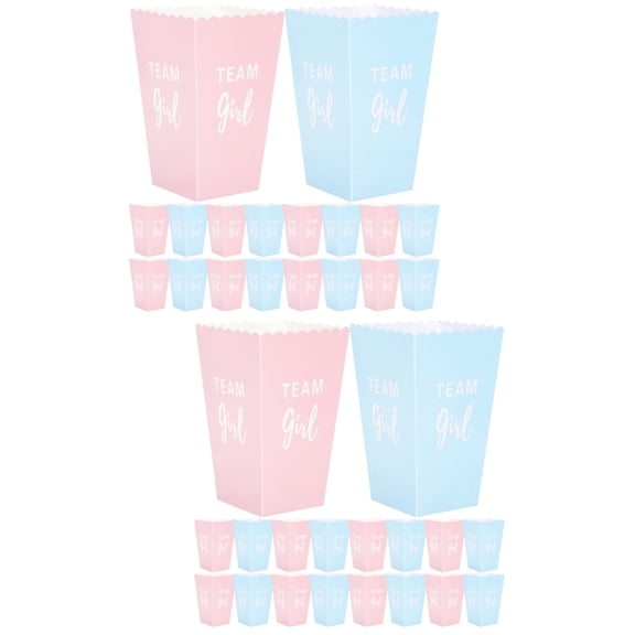 Set of 2 Popcorn Kernels Gender Reveal Boxes Party Supplies for Boy Girl