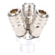 thumbnail image 1 of 3 Way Quick Connector Stainless Steel Plated Pearl Nickel Pneumatic Component G1/4in Thread, 1 of 5