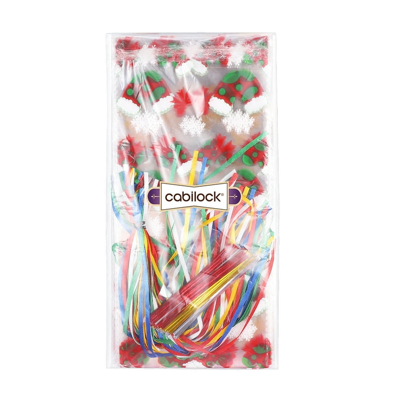 120PCs Christmas Cellophane Goody Bags Assortment for Holiday Treats Christmas Party Favors Cello Candy Bags Christmas Goodie Bags Walmart