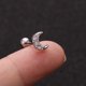 thumbnail image 1 of Pendientes pequeños de acero inoxidable con forma de bola y tornillo para mujer con forma de circón, 1 of 6