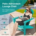 thumbnail image 5 of Costway Outdoor Patio HDPE Adirondack Chair Beach Seat Retractable Ottoman Turquoise, 5 of 9