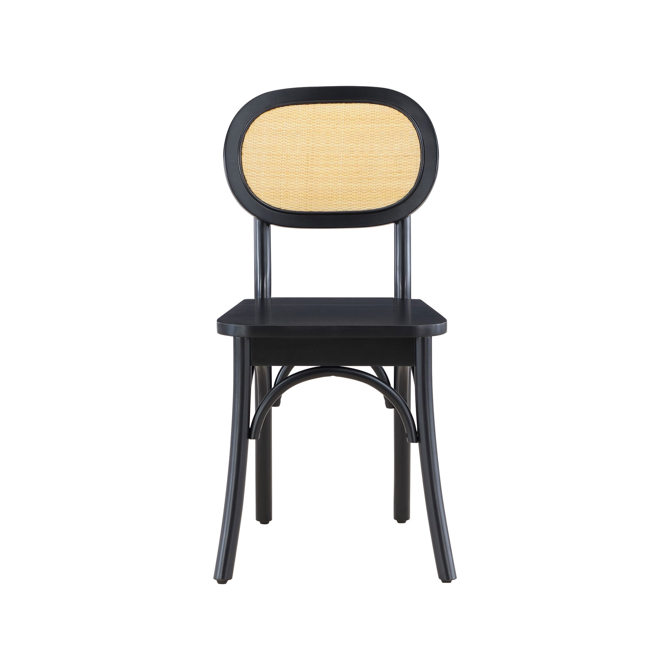 Better Homes & Gardens Camden Dining Chairs with Rattan and Solid Wood, Black Wood finish, by Dave & Jenny Marrs