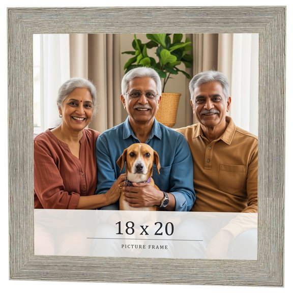 18x20 Frame Grey Real Wood Picture Frame Width 1.5 Inches | Interior Frame Depth 0.5 Inches | Barn