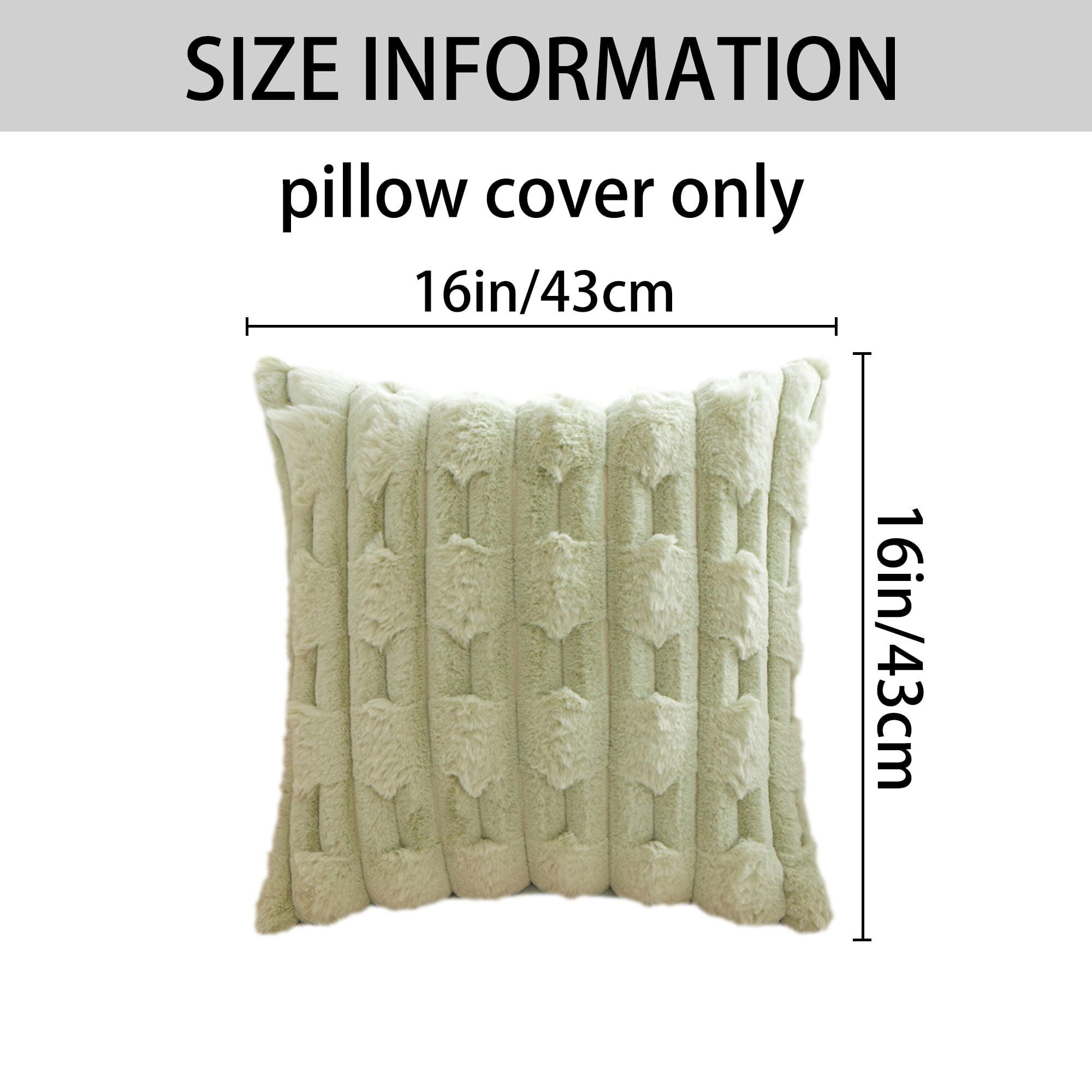 Unique Bargains Pack of 2 Throw Pillow Covers Luxury Soft Plush Cushion Case Green