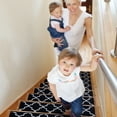 thumbnail image 2 of Stair Treads Trellisville Collection Contemporary, Cozy, Vibrant and Soft Stair Treads, 9'' x 28'', Navy & White, Pack of 7 [100% Polypropylene], 2 of 6