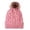 Pink, variant on HNMKIU Warm Knitted Winter Baseball Cap for Women with Fashionable Hemming Detail Pink,One Size