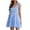 Blue, variant on IROINNID V-Neck A-Line Dress For Women Summer Fashion Casual Lace-Up Plaid Wood Ear Swing Dress Comfort Waist Dress