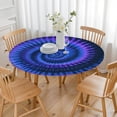 thumbnail image 3 of Blue Purple Tie Dye Mandala Pattern Round Fitted Tablecloth with Elastic Edge,Dining Table Cover Waterproof,Outdoor Round Tablecloth for Camping,Dining,Indoor and Outdoor, 3 of 7
