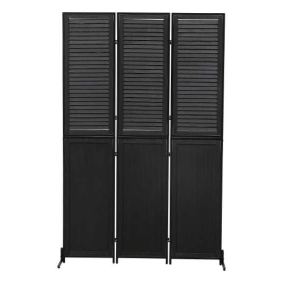 Folding screen, 6-inch 3-panel wooden partition, room privacy divider