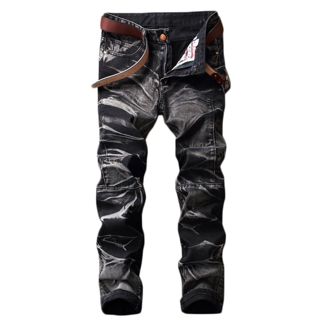 Birdeem Mens Casual Pocket Button Washed Tie-Dye Overalls Outdoor Casual Jeans Trousers