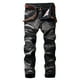 thumbnail image 2 of Pantalones vaqueros de longitud completa para hombre, informales, con bolsillos, botones, lavados, teñidos anudados, para exteriores, informales, para hombre, 2 of 9