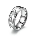 thumbnail image 2 of HOOUN Silver Stainless Steel Plain Wedding Band Ring Jewelry Men Women Size 6-13-13, 2 of 3