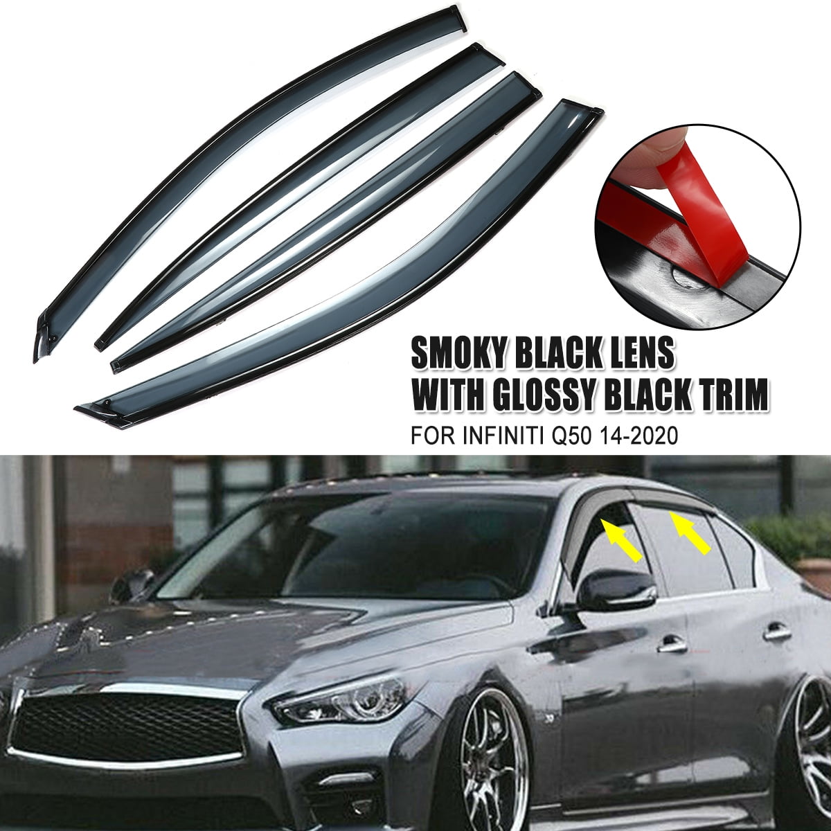 infiniti q50 black window trim