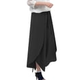 thumbnail image 2 of Women's Casual Pants Women'S Lace Up Chiffon Trousers Elastic Waist Casual Loose Wide Leg Skirt Casual Pants,Black Women's Casual Pants XXXL, 2 of 4