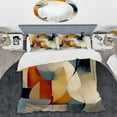 thumbnail image 2 of Designart "Patterned Abstractions I" Modern Geometric Bedding Covert Set - Abstract Geometric Orange Abstract Bed Set With 2 Shams, 2 of 6