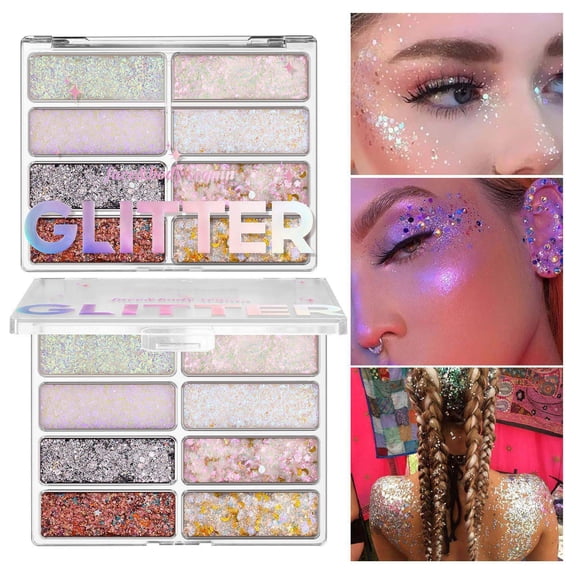 Hauiodp 8 Colors Face Body Glitter Holographic Changing Sparkling Mermaid Sequins For Women Girls Music Festival Party Makeup