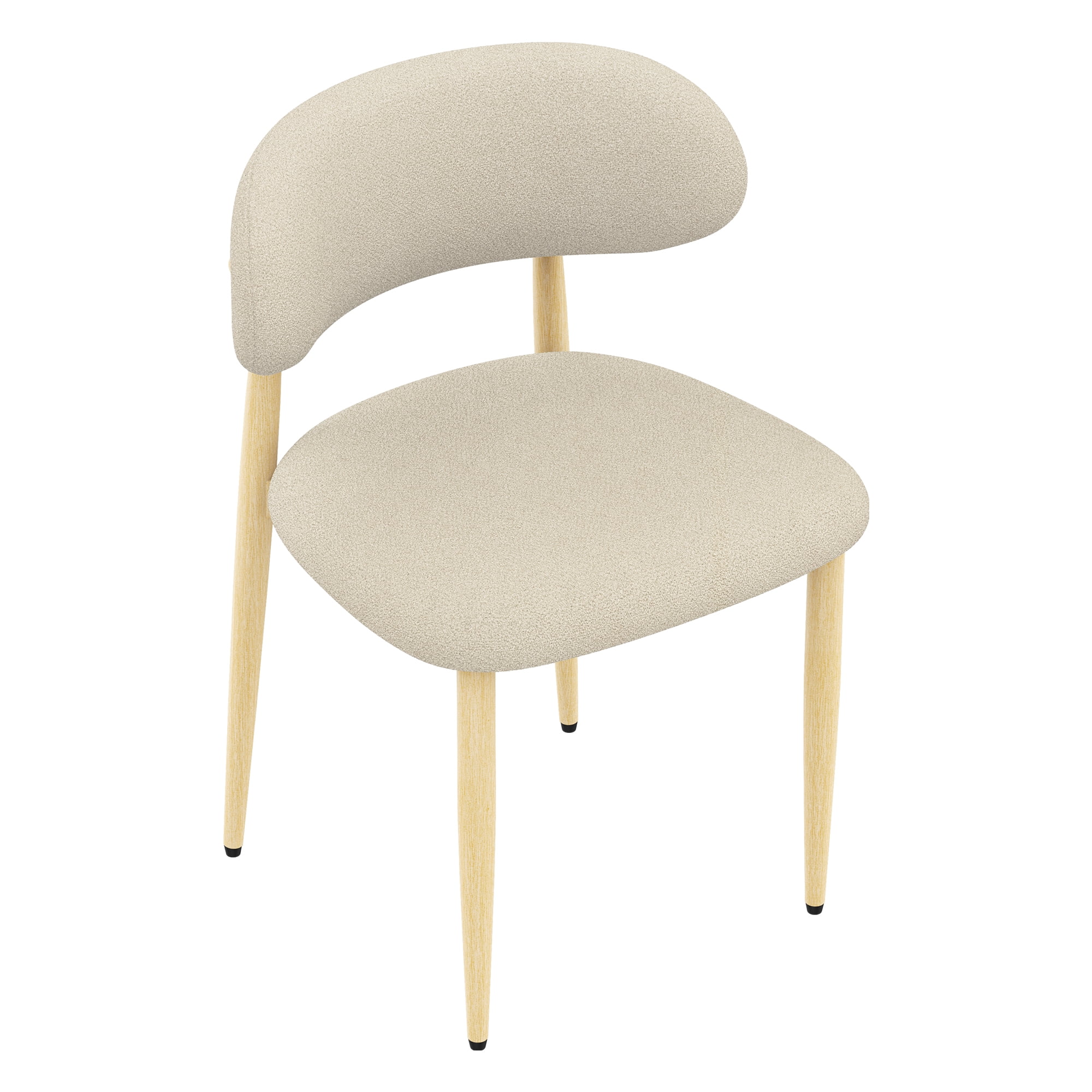 Dining Chairs Set Of 2, Lamb Wool Fabric Cushioned Dining Chair, Carbon Steel Chair Leg Bracket With Wooden Veneer, Suitable For Commercial And Family Restaurants