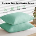 thumbnail image 3 of Gogreen Bamboo Rayon Waterproof Pillow Protector, Breathable Pillow Cover, Cooling Pillow Case Protector with Zipper, Super Soft Pillow Case Cover with Zipper (4 Packs, King 20"x36", Spa Blue), 3 of 8