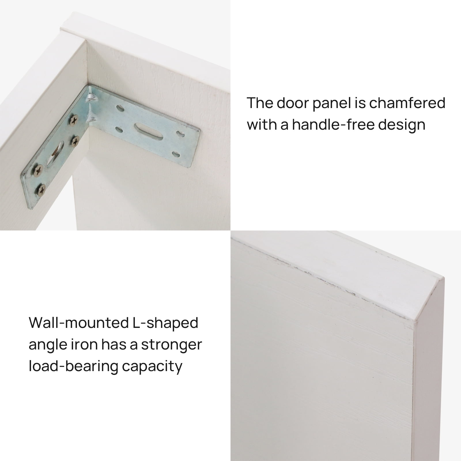 Wonline 16" Floating Bathroom Vanity Wall Mounted Black Vanity for Small Bathroom Single Cabinet Resin Basin Faucet White