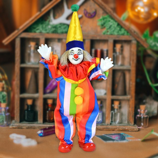 Muñeco de con Disfraces Magníficos Adorno de Halloween Decoración Del Hogar Exhibición Puede Sentarse Artes de Pie para Decoraciones de Mesa Co CUTICAT Muñeco Payaso