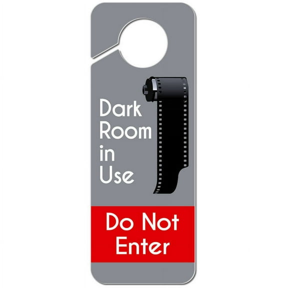 Dark Room in Use Do Not Enter Film Photography Plastic Door Knob Hanger Sign