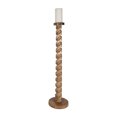 thumbnail image 2 of Mango Wood Pillar Candle Holder - Rustic Twisted Design Taper Candle Stand, Handcrafted Decorative Accent for Home, Office, Living Room, Bedroom - Boho Farmhouse Style - 36" Brown, 2 of 9