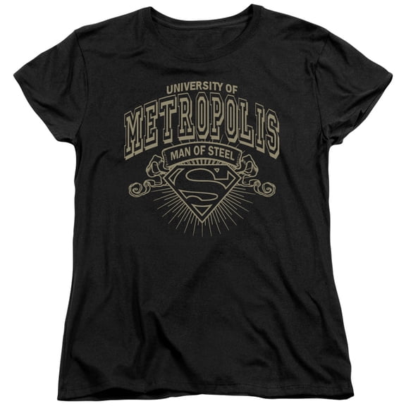 Superman University Of Metropolis Women's T-Shirt Black