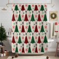 thumbnail image 7 of Shower Curtain 72"W x 72"L Winter Snowflakes Christmas Trees Linen Fabric Shower Curtains Set with Hooks Water Repellent Bathroom Curtains Machine Washable Bathroom Accessories, 7 of 7