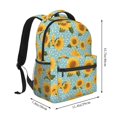 thumbnail image 2 of Honeii White Polka Dot Sunflower Print Backpack for Both Men and Women, Basic Bookbag for College, Work, or Travel,Rucksack Computer Bag-One Size, 2 of 5