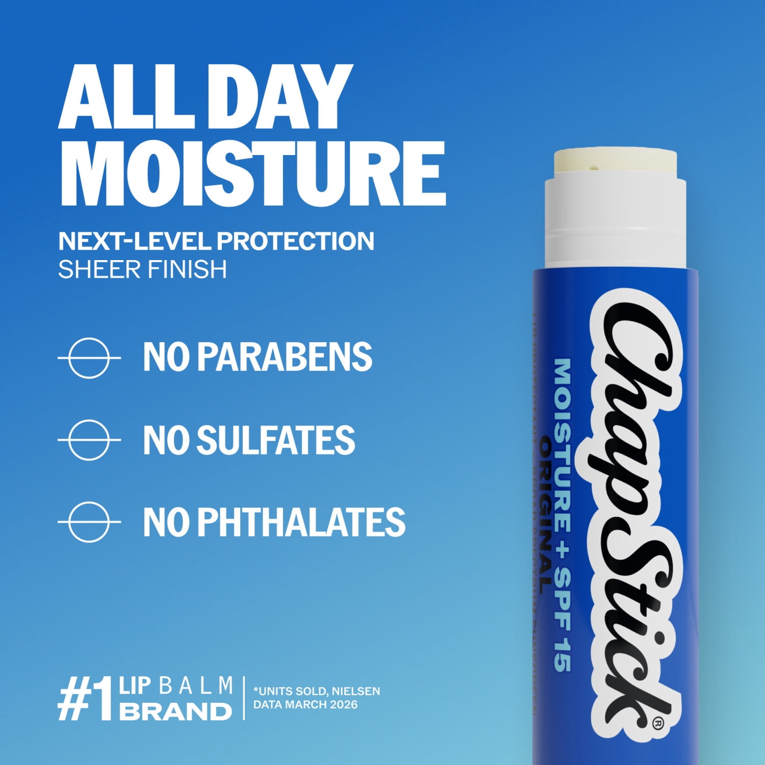 Chapstick Original Lip Moisturizer Lip Balms - SPF15, SPF Lip Balm Stick - 0.15 oz, 3 Pack