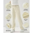 thumbnail image 2 of Rolanko Girls Wide Leg Sweatpants Straight Pants for Kids Girls Trousers with Pockets Sweats 4-14 Years, 2 of 5