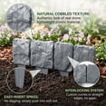 thumbnail image 4 of Imitation Stone Garden Fence Plastic Retaining Edging Border Grey Cobbled Effect,Plastic Garden Retaining Edging Fence,Flexible Interlocking Landscape Edging,for Landscaping Flower Beds, 4 of 7