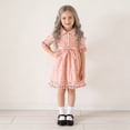 thumbnail image 5 of Girls' Dresses Fashion Crewneck Lace Princess Dresses Cute Half Sleeve Party Dress Kids Clothes Girls Size 2-8, 5 of 7