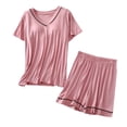 thumbnail image 1 of Birdeem Ensembles de Pyjama pour Femmes 2 Pcs Tenue Décontractée Ample à Manches Courtes Pantalon Ensemble d'Intérieur Ensembles de Pyjama, 1 of 1