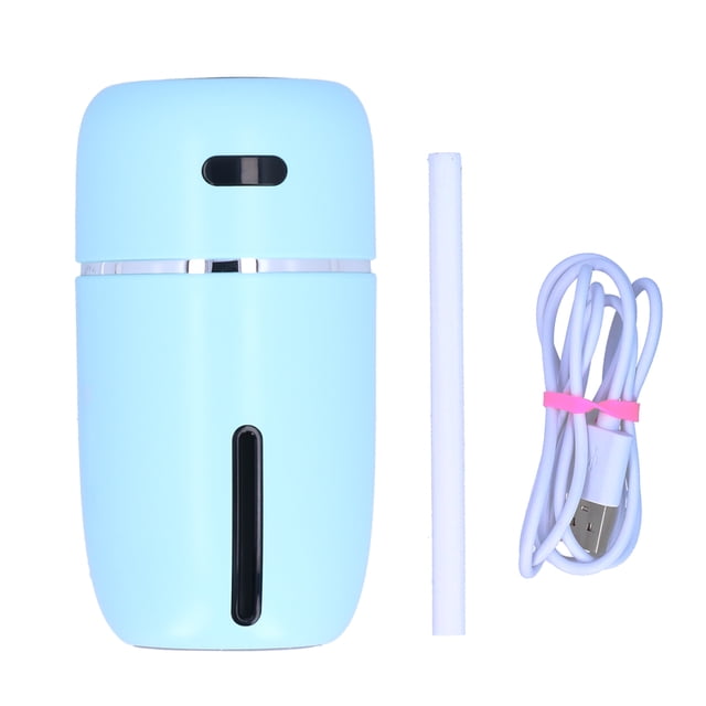 Humidificador de aire de 200 ml con luz nocturna Mini humidificador de escritorio alimentado por USB para oficina en casa Azul