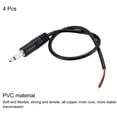 thumbnail image 3 of Uxcell Conector macho de 3.5mm, cable de audio de 2 polos TS de cable desnudo de 1/8" de 0.25m, paquete de 4, 3 of 5