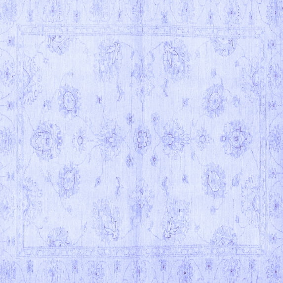 Ahgly Company Indoor Square Oriental Blue Traditional Area Rugs, 4' Square