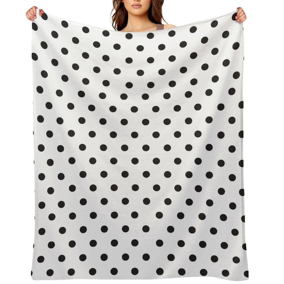 Polka Dot White Big.webp The Full Collection of Flannel Blanket Lightweight Cozy Bed Blankets Soft Throw Blanket Fit Couch Sofa for Kids Adults 40"×50"