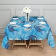 thumbnail image 3 of Blue Gold Marble Pattern Square Tablecloth,Waterproof Square Table Cover,Wipeable Spillproof Washable Table Cover for Home Kitchen Party Decor 42"X42"(107x107cm), 3 of 6