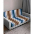 thumbnail image 3 of Blue Brown Couch Cushion Covers Stretch, Washable Sofa Seat Covers Individual Seat Cushion Sofa Slipcovers Farmhouse Wood Grain Vintage Vertical Striped Couch Cover Furniture Protector S-1PCS, 3 of 7