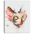 thumbnail image 2 of Red Faced Cat Watercolor Sketch - Large Animal Canvas Artwork, 2 of 4