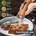 thumbnail image 6 of 2 PCS Acacia Wooden Salt and Pepper Grinder Set 7.87 Inch Refillable Salt and Pepper Shakers with Clear View Window Ceramic Grinder, Adjustable Coarseness Tray + Cleaning Brush + Wooden Spoon, 6 of 14
